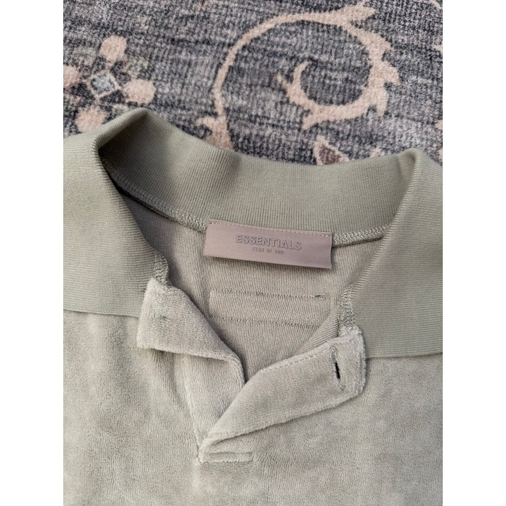 Fear of God Essentials Velour Sleeveless Polo 'Seafoam' - Picture 2 of 4
